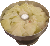 Kohlpudding geschichtet